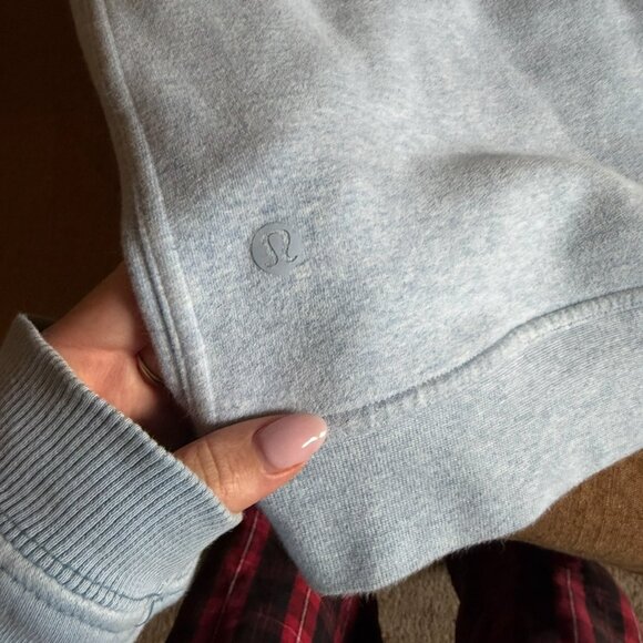 Lululemon All Day Hoodie Sweatshirt Size 10 Heather Light Blue - Picture 3 of 4